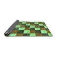 thumbnail image 2 of Ahgly Company Indoor Round Checkered Turquoise Blue Modern Area Rugs, 8' Round, 2 of 4