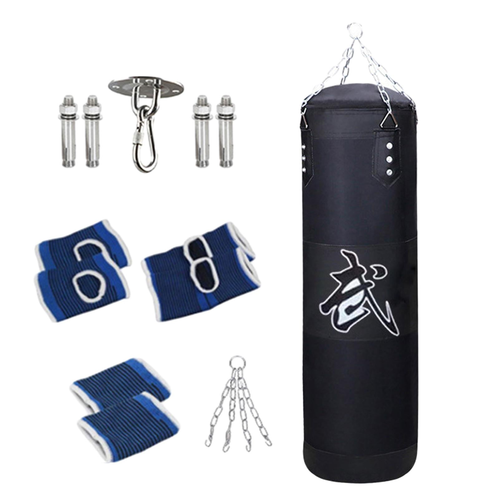 Baoblaze Boxing Bag Heavy Bag Wrist Guards Hanging Unfilled Bag Fillable Punching Bag for Black 120cm
