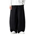 thumbnail image 2 of Blmnix Low Waisted Mens Pants Cargo Baggy Relaxed Fit Jeans Barrel Jeans Jean Long Black Wide-Leg Summer Pants,XL, 2 of 9