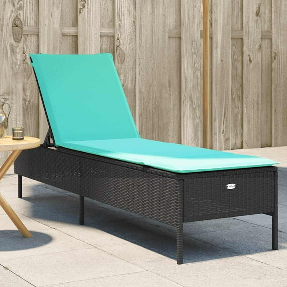 vidaXL Patio Sun Lounger Black, Cream White