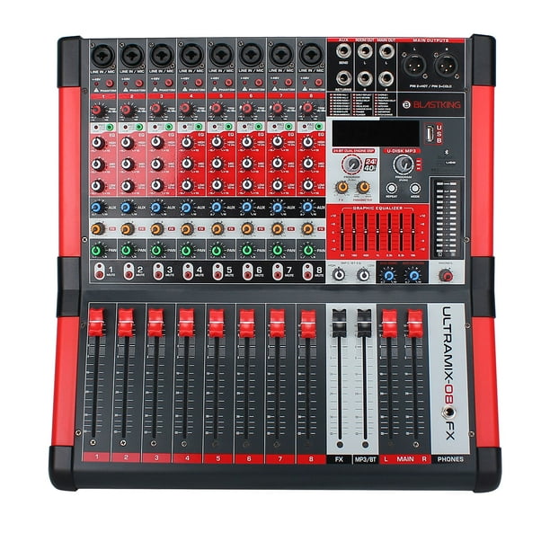 Mezcladora BLASTKING ULTRAMIX-8FX Analógica 8 Canales Estéreo