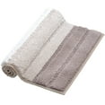 thumbnail image 5 of Striped Bathroom Rug Gradient Bath Mat Non-Slip Door Mats Soft Shaggy Thick Bath Rugs Absorbent machine washable Floor Mats for Bath Room, Toilet, Bedroom, Kitchen，20''x 32''，Gray, 5 of 6