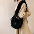 thumbnail image 3 of Bolso felpa Btafrte 6202 Dopamina con cordón Correa para El hombro nube negro, 3 of 9