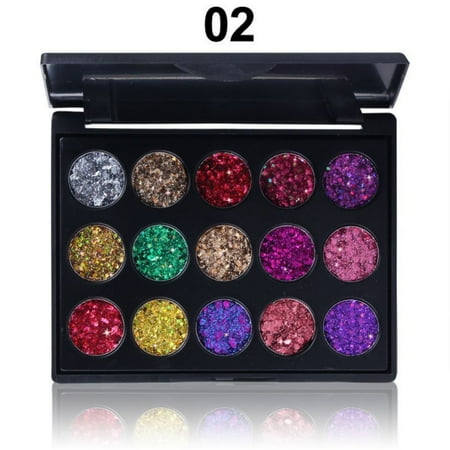 Ultra Pigment - Marainbow 15 Colors Glitter Eyeshadow Palette Shimmer Ultra Pigmented Makeup Eye Shadow Powder Long Lasting Waterproof