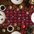 thumbnail image 4 of Christmas Table Runner Christmas Reindeer Table Runners Red Black Check Plaid Snowflake Cotton Linen Dresser Scarf Kitchen Dining Table Decor for Christmas Holiday Party Decor 13x72 Inch, 4 of 9