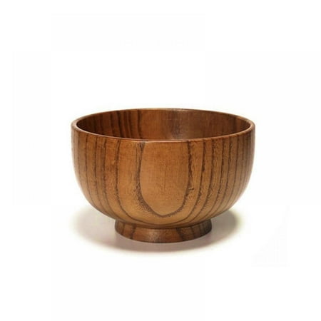 

Retap Creative Retro Japanese Style Round Rice Bowl Tableware Anti-Scalding Sour Date Wooden Soup Noddle Bowl