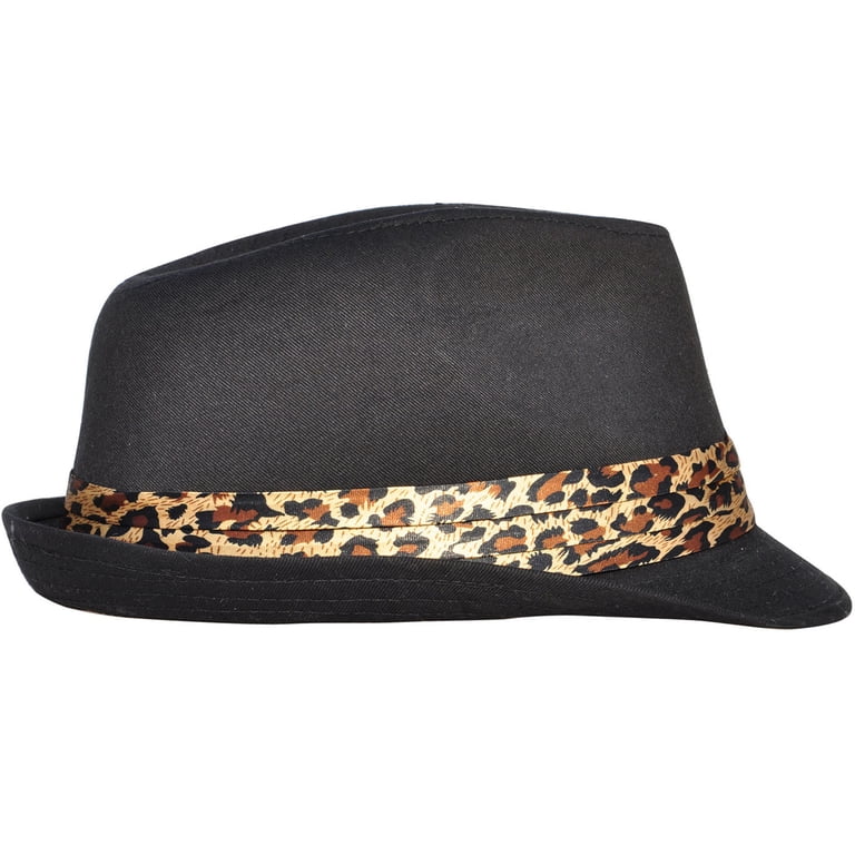 Simplicity Adult Feather Trilby Wool Fedora Hats, Black 