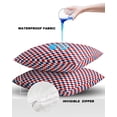 thumbnail image 4 of Pack of 2 Outdoor Pillow Covers, Red Blue Plaid Woven Bag Color Waterproof Square Throw Pillowcase Cushion Decorative Pillow Covers for Couch Patio Tent, 24x24 in, 4 of 6