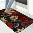 Floral Door Mat Farmhouse Daisy Striped Red Blue Non Slip Floor Mats
