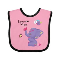 Inktastic Yara Happy Mothers Day Purple Elephant and Bee Gorgeous Girls Baby Bib
