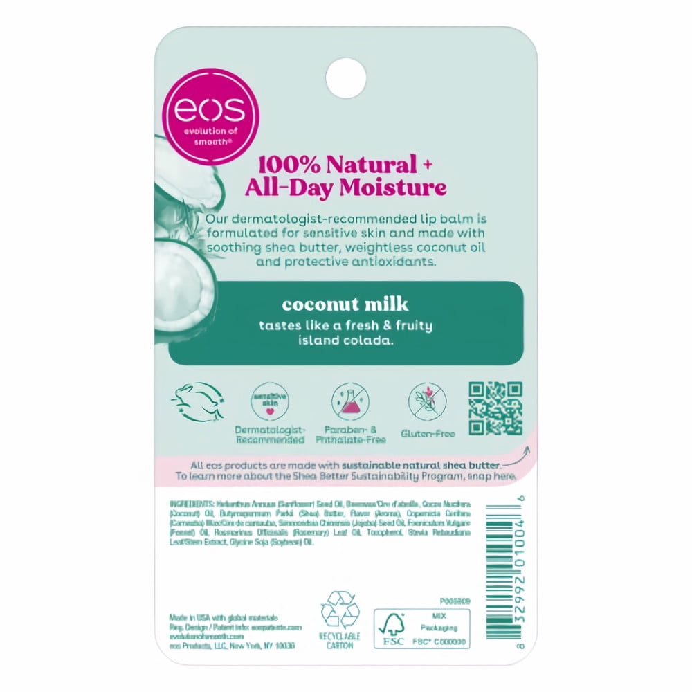 EOS Visibly Soft Lip Balm Sphere Coconut Milk 0.25 Ounce (Pack of 72)
