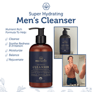 Era Organics Men’s Face & Body Wash – USDA Organic Moisturizing Cleanser For Dry Sensitive Skin, Cleansing Cream With Jojoba, Avocado, Rosehip & More For Blemishes, Wrinkles & Premature Aging 8oz