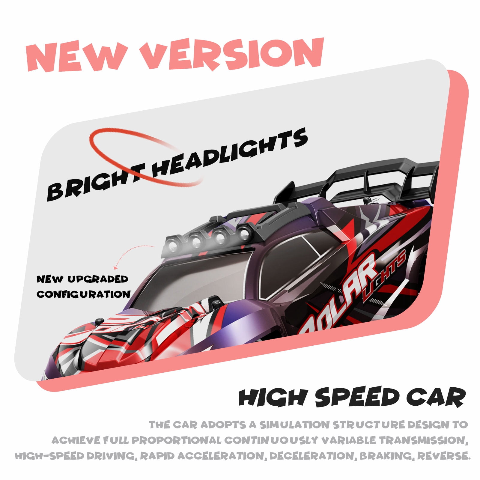1:8 All Terrain High Speed Off Road RC Cars for Adult, 45KM/H Racing Drifting Climbing Truck, 2.4Ghz Remote Control, High-Brightness Front Lights, 2 Rechargeable 2600mAh Batteries, Birthday Gifts