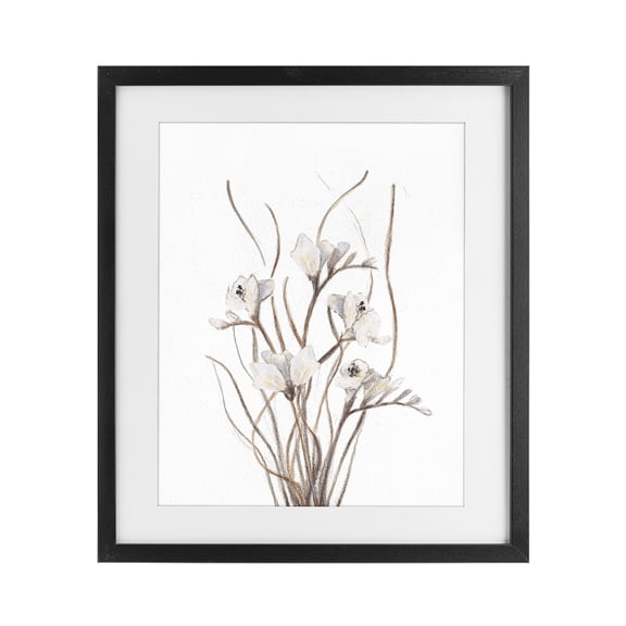 Stupell Industries French Country Curly Branches on White Black Framed Print Under Glass, 13 x 16, by Lanie Loreth