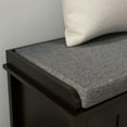 thumbnail image 6 of Demi Bonn 44" Modern Storage Ottoman Bench, Entryway Bench with Pillow, 2-Sided Doors, 10 Pairs Capacity for Home Organization, Black, 6 of 11