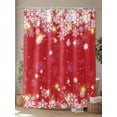 thumbnail image 4 of Fsddascl Red Snowflake Christmas Shower Curtain Set - Standard 72" x 72" Washable Bathtub Curtain with 12 Hooks, Xmas Snowflake Winter Modern Art Waterproof Fabric Stall Shower Curtains for Bathroom, 4 of 6