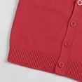 thumbnail image 5 of Coerni Girls V-Neck Cardigan Basic Slim Fit Crewneck Sweater Toddlers Uniform Casual Long Sleeve Button Front Coat Knit Outerwear, 5 of 9