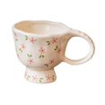thumbnail image 2 of Taza de café de cerámica con diseño de flores Gloria Estilo C, 2 of 9