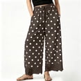 thumbnail image 2 of Lace Wide Leg Pants for Women 2026 Spring Summer Cropped Lightweight Casual Pants with Pockets, 2 of 8