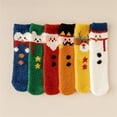 thumbnail image 6 of Inevnen Christmas Socks for Adults Cute Santa Snowman Reindeer Pattern Crew Socks Fuzzy Slipper Socks, 6 of 7