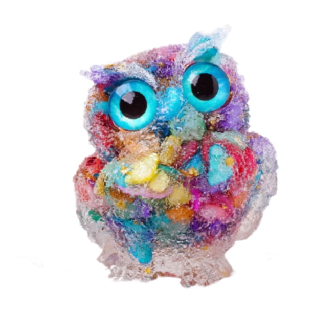 Estatua de búho, recuerdo, colección de animales, regalo, decoración de escritorio, mini figura de búho vistoso