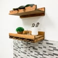 thumbnail image 6 of Rustic Luxe Tiered Wall Mounted Wine Rack and Stemware Holder Set, 6 of 7