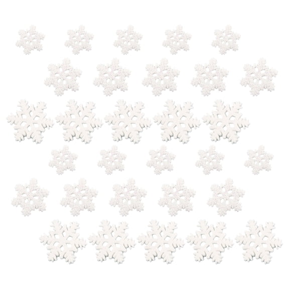 Raindrops Mini Resin Snowflake Ornaments for Decor White 50 Pieces Perfect for Craft Making and Xmas Embellishments