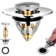 thumbnail image 1 of Universal Wash Basin Bounce Drain Stainless Steel Plug Full Copper Bullet Core Push-Type Pop Up Sinkfor Basket Kitchen and Bathroom Fits Drain Hole, 1 of 5