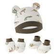 thumbnail image 4 of GYRATEDREAM Baby Hats and Mittens Infant Cotton Beanie Cap No Scratch Gloves Socks Set Newborn Hospital Hat for Newborn Boys Girls, 4 of 6
