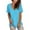 Blue, variant on Fmbrln Womens Summer Short Sleeve V Neck Tops Casual Loose Side Slit Solid Color T-shirts Comfy Tees Blouse Army Green S