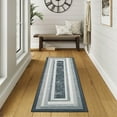 thumbnail image 2 of Hasoo Runner Rug 2' x 6' Washable Rugs for Hallway Abstract Geometric Pattern Carpet Modern Rug, Gray, 2 of 6
