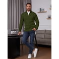 thumbnail image 3 of Fexilor Men's Quarter-Zip Sweater, Cable Knit Mock Neck Slim Fit Business Casual Pullover S-3XL, 3 of 7