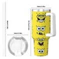 thumbnail image 4 of Goofa SpongeBob SquarePants Imprimé 40oz Ice Bully avec Poignée et Paille Tasse Isolée sous Vide en Acier Inoxydable et Couvercle à Paille 2 en 1, 4 of 8