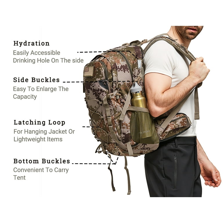 Diamond Candy Hiking Backpack for Men and Women, 40L Lightweight Day Pack  for Travel Camping 