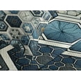 thumbnail image 4 of Ambesonne Navy Blue Quilted Bedspread Set 3 Pcs, Exotic Boho Honeycomb, Queen Size, Ecru Almond Slate Blue, 4 of 4