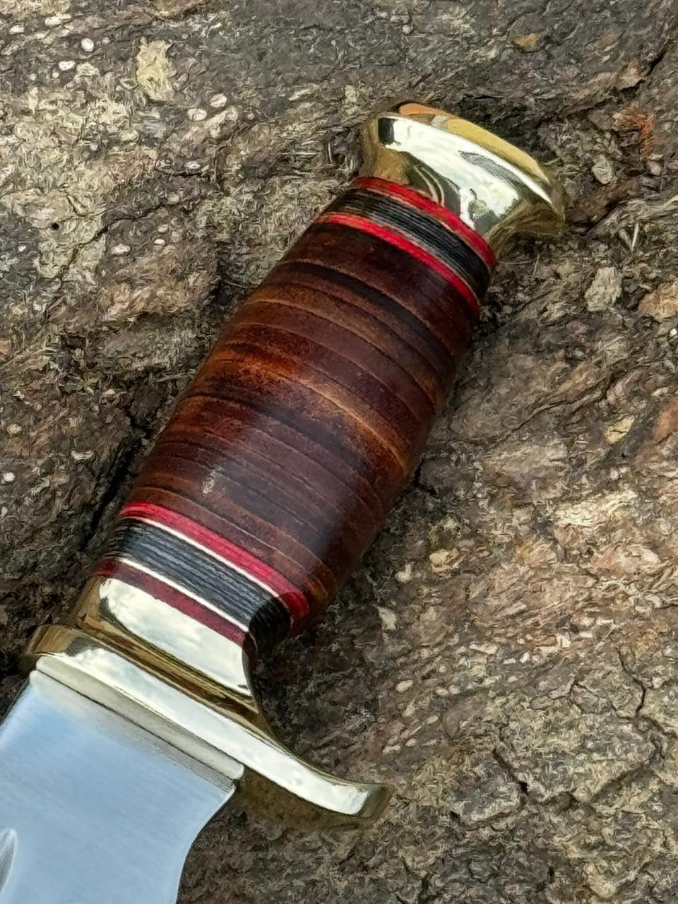 Custom Handmade D2 Steel 12.5 Inches Hunting Knife - Perfect Grip Bone Handle with Brass fitting (REG-415)