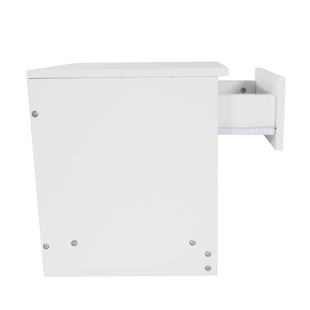 Lowestbest One Drawer Night Stand, Side Table for Living Room and Bedroom with Curved Handle, White Lowestbest One Drawer Night Stand, Side Table for Living Room and Bedroom with Curved Handle, White