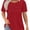 Red, variant on SOMER Womens Dressy Casual Blouses Short Sleeve Tops Pleated Front Crew Neck T Shirts for Going Out Work,2026 Summer Trendy