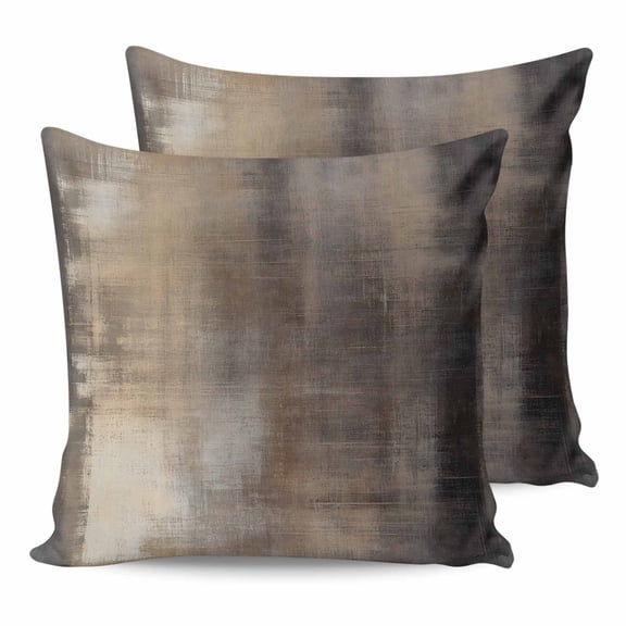 24x24 Pillow Covers Set of 2, Brown Ombre Throw Pillow Covers Decorative Couch Cushion Case, Oil Painting Art Abstract Modern Microfiber Square Pillowcases for Bedroom Car Living Room