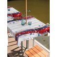 thumbnail image 3 of Square Outdoor Tablecloth with Umbrella Hole 250 Anniversary Outside Table Cloth Waterproof Patio Table Cover 4th of July Blue Red Striped Gray Wooden Zipper Tablecloths for Picnic Camping 60x60 Inch, 3 of 8