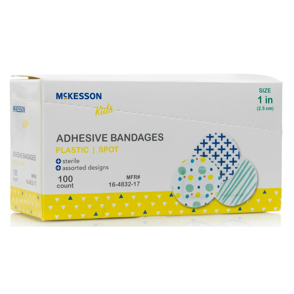 McKesson Kids Adhesive Spot Bandage 1 Inch Plastic Round Kid Design