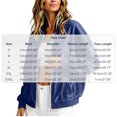 thumbnail image 3 of Xdegoge Womens Bomber Jackets Velour Long Sleeve Full Zip Up Vintage Casual Fall Winter Soft Y2K Trendy Outerwear with Pockets, 3 of 9