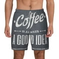 thumbnail image 3 of Uemuo Coffee Is Always A Good Idea Pattern Mens Swim Trunks Quick Dry Board Shorts with Mesh Lining, Stretch Beach Shorts Quick Dry No-Chafing Board Shorts-3X-Large, 3 of 9