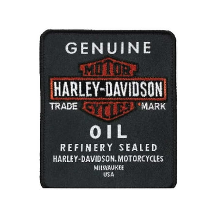 Harley-Davidson Embroidered Genuine Oil Emblem Patch, 3.25 x 3.875 in EM212302, Harley Davidson