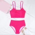thumbnail image 5 of Conjunto de Bikini Gibobby Sexy con estampado sólido para mujer traje de baño cintura alta estilo Push Up, 5 of 5