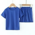 thumbnail image 3 of Ccpelsie Boys Two Piece Outfit Set Kids Short Sleeve Tops and Shorts Clothing Set for Kids Summer Casual Set(Blue,7-8 Years), 3 of 7
