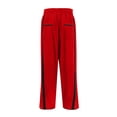 thumbnail image 5 of Textilo Wide Leg Sweatpants Women Lightweight Drawstring Contrast Color Casual Pants Elastic Waisted Trendy Pants Workout Y2k with Pockets Red S, 5 of 7