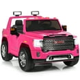 thumbnail image 1 of Gymax 12V Licensed GMC Kids Ride On Car 2-Seater Truck w/ Remote Control Pink, 1 of 9