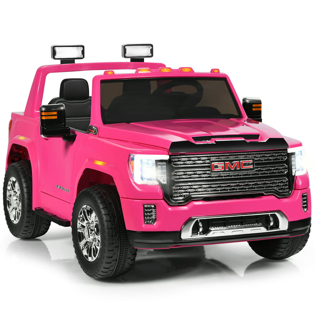Gymax 12V Licensed GMC Kids Ride On Car 2-Seater Truck w/ Remote Control Pink - Walmart.com Gmc Ride On Truck With Remote Control