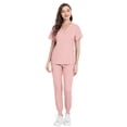 thumbnail image 1 of Traje quirúrgico de cuello dividido para mujer, ropa de mano con cepillo elástico para hospital, ropa de trabajo de enfermera de manga corta con estampado, 1 of 6